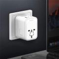 Ldnio Z6 65W 3 USB Ports GaN Universal Travel Adapter - White. 