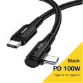 Essager PD 100W 60W USB Type C To Type C Data Cable 90 Degree Angle For Samsung Huawei Fast Charging Type-C Date Wire iPad MacBook Pro. 