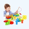 Preschool Geometric Shapes Toy Fishing Game Puzzles Board.
