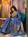 Screen Print Half Silk Saree For Woman - Sari.