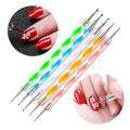 5Pcs/set Nail Art Double-Ended Spiral Dotting Pen Acrylic Gel Polish Polka Dot DIY Painting Nail Art Point Drill Pen Manicure Kit.
