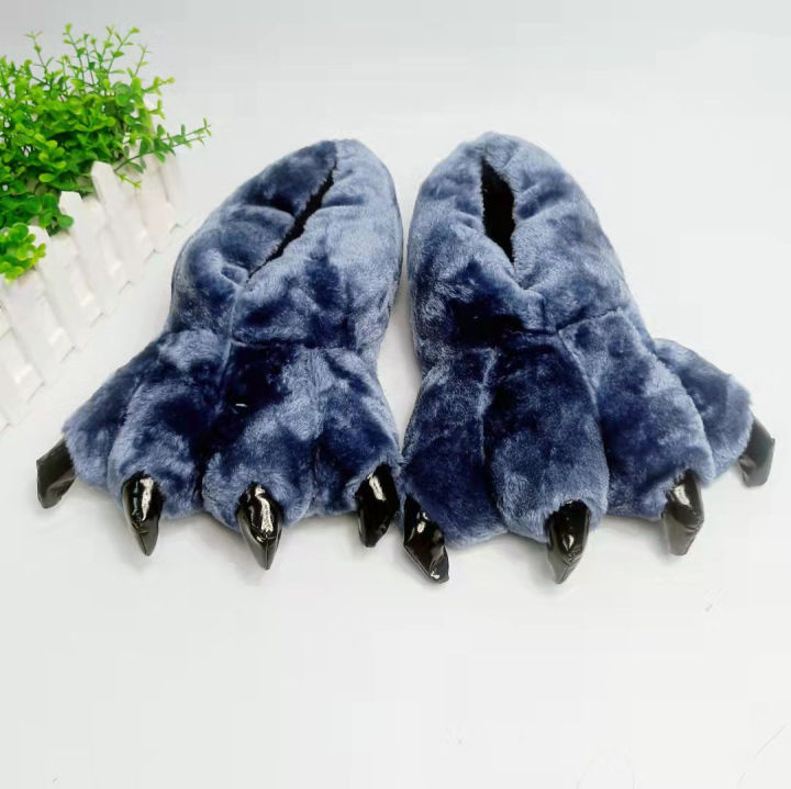 Soft%20Furry%20Slippers%20For%20Home%20Man%20Plush%20Fuzzy%20Home%20Shoes%20Slippers%20For%20Boys%20Funny%20Animal%20Slides%20Men's%20Bear%20Paw%20Slippers%20Cosplay%20-%20Image%203