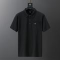 In summer, Xinjiang cotton men's loose trendy brand ins plus-size collar short-sleeved t-shirt fat basic Volkswagen black polo shirt. 