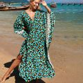 Verano 2021 Mujer Oversized Bohemian Leopard Sarong Printed Long Maxi Dress Pareos Tunic for Beach Robe de Plage Kaftan Playa. 