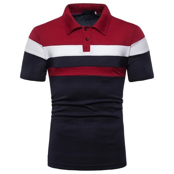 Fashion%20Short-sleeved%20Striped%20Color%20Matching%20Casual%20Men's%20Lapel%20Short-sleeved%20Shirt%20Trend%20Men's%20Social%20Shirt%20-%20Image%202