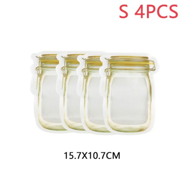 【Hey my home】10PCS Mason Jar Bottles Candy Cookies Bag Seal Fresh Food Storage Bag Snacks Organizer Kitchen