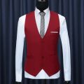 Fashion Men Vests Waistcoat Solid Color V Neck Sleeveless Buttons Blazer Plus Size Formal Business Jacket Vests.