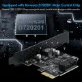 PCI-E 1X To USB 3.2 GEN1 5Gbps 20Pin Front Panel Header (To Type-C Front Panel Header) Front Panel Connector Riser Card. 