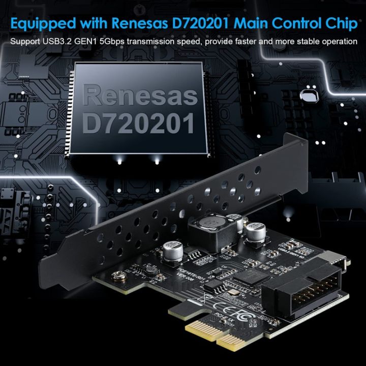 PCI-E%201X%20To%20USB%203.2%20GEN1%205Gbps%2020Pin%20Front%20Panel%20Header%20(To%20Type-C%20Front%20Panel%20Header)%20Front%20Panel%20Connector%20Riser%20Card%20-%20Image%208