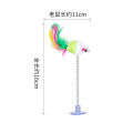 Suction Cup Spring Mouse Feather Pet Toy. 
