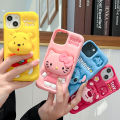 For iPhone 15 Pro Max 15 11 12 Pro 13 14 Pro Max 13Pro 3D Stitch Kitty Face Grip Tok Holder Cartoon Silicon Soft Phone Case.
