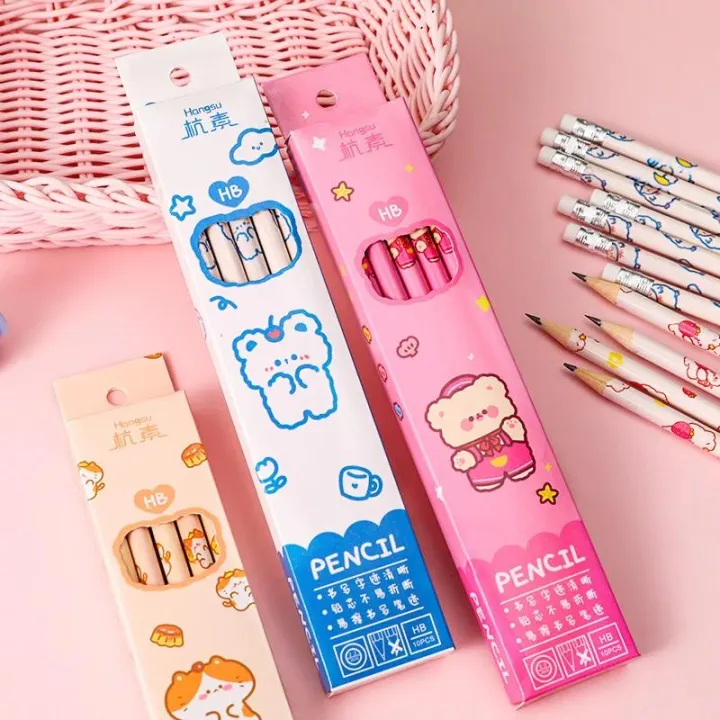 Pretty%2010Pcs%20Graphite%20Pencil%20Set%20Korean%20Kawaii%20Stationery%20Pencils%20for%20Children%20School%20Writing%20Drawing%20Art%20Supplies%20-%20Image%204