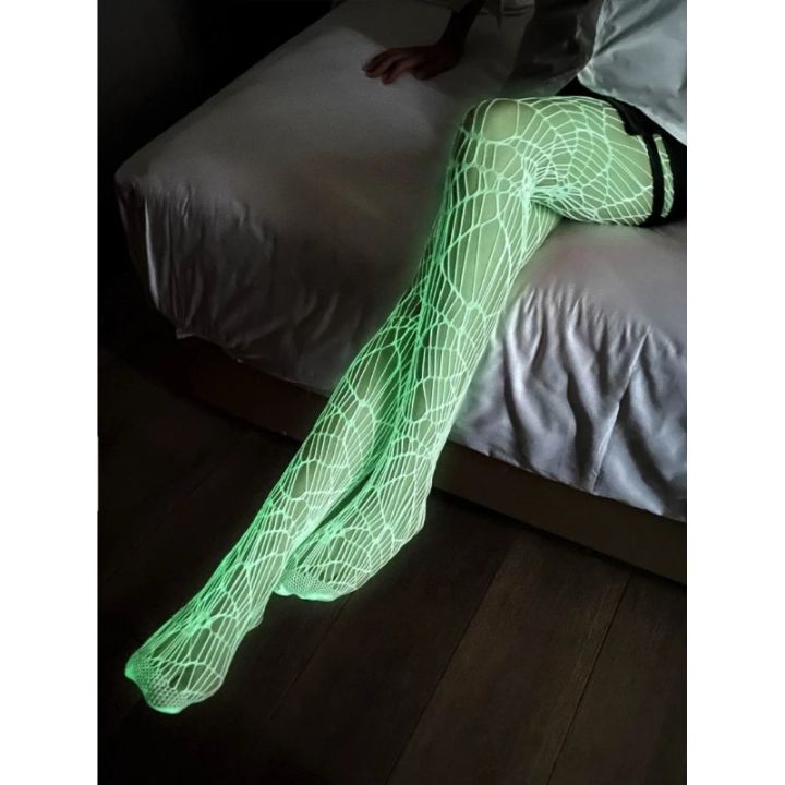Women%20Jumpsuit%20Tights%20High%20Waist%20Jumpsuit%20Leggings%20Stockings,%20Glow%20in%20the%20Dark%20Fishnet%20Luminous%20Glowing%20Fishnet%20Socks%20-%20Image%202