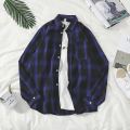 【Buy One Get One Free】Men's Shirt Korean Style Student Trendy Loose Shirt Men's Spring Slim-Fitting Plaid.