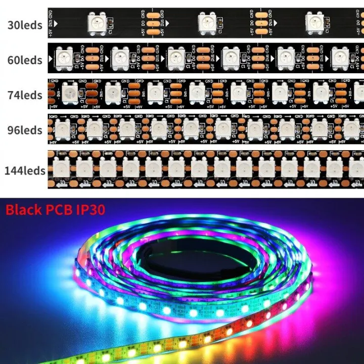 %E3%80%90Thriving%E3%80%91%201m/5meters/roll%20DC5V%20WS2812B%20Led%20Strip%2030/60/74/96/144%20Leds/m%20WS2812%20Black/White%20IP30/65/67%20Individually%20Addressable%20Smart%20WS2812%20IC%20RGB%20Led%20Pixel%20Strip%20-%20Image%208