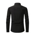 Black Shirt For Men Fashion Long Sleeve Cotton Shirt Casual Dress Shirts.