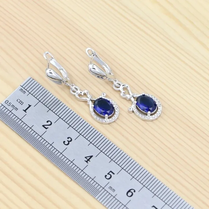 925%20Sterling%20Silver%20Bridal%20Jewelry%20Set%20Sapphire%20Ring%20Earrings%20Bracelet%20Necklace%20Pendant%20for%20Women%20Party%20Accessories%20-%20Image%205