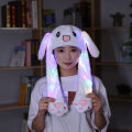 1Pc Glowing Cute Bunny Ears Hat Jumping Rabbit Hat Glowing Ear Moving Bunny Hat Cartoon Cute Plush Hat Toys Gift Cologo. 