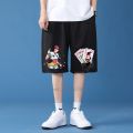 Japanese Anime Killua Print Shorts Oversized Summer Unisex Harajuku Casual Loose Beach Short Pants. 