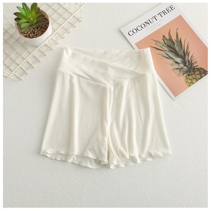 Pregnant women's pants summer thin cotton anti-glare bottoming shorts outer wear pregnant women's belly pants summer P04009