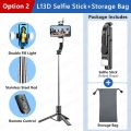 New L13D Selfie Stick Tripod with Fill Light Backlight for Travel Live Broadcast Vlog,360° Rotating Phone Holder for Smartphone. 