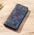 Music world BD Hengsheng Long Men's Wallet Retro Casual Brand Wallet Korean Clutch Large Capacity Frosted Card Holder Mobile holder Men's Long Wallet for Men's Fashion.. 