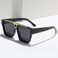 Letter V Sunglasses For Women Men Fashion Retro Square Frame Driving Black UV400 Lens Sun Glasses Trend Design Unisex Eyewear.