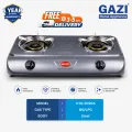 Gazi Gas Stove Stainless Steel Double Burner HTG-2090A NG or LPG. 