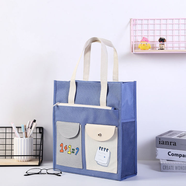 New%20PortableA4Document%20Pouch%20Men's%20and%20Women's%20Tuition%20Bag%20Large%20Zipper%20Art%20Make-up%20Bag%20Children's%20Homework%20Schoolbag%20-%20Image%204