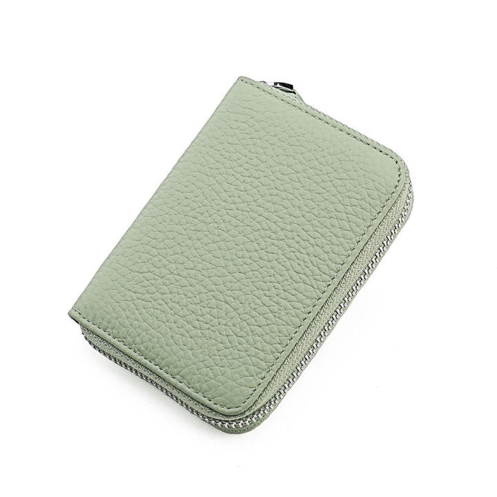 Compact%20Card%20Holder%20Stylish%20Leather%20Small%20Zipper%20Card%20Wallet%20Green%20Luxury%20Change%20Pouch%20for%20Women's%20Men's%20Travel%20Use%20Office%20-%20Image%204