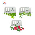 9 piece Transparent Flower & Nature Switch Board Sticker | Clear Vinyl Wall Sticker | Pack of 9.
