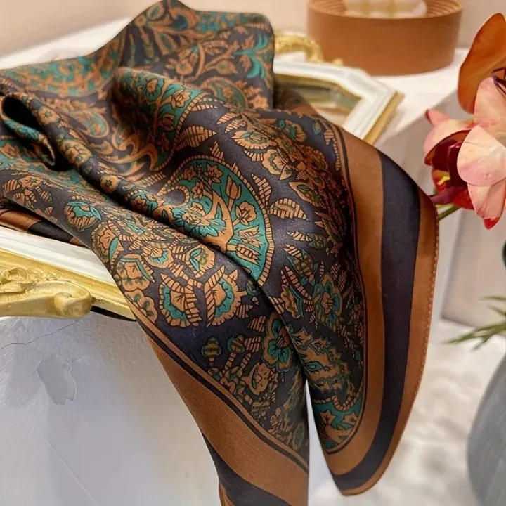 Flower%20Silk%20Square%20Scarf%20Women%20Satin%20Shawl%20Wrap%20Hijab%20Female%20Hair%20Band%20Wrist%20Luxury%20Headkerchief%2070*70cm%20Echarpe%202024%20Bandana%20-%20Image%202
