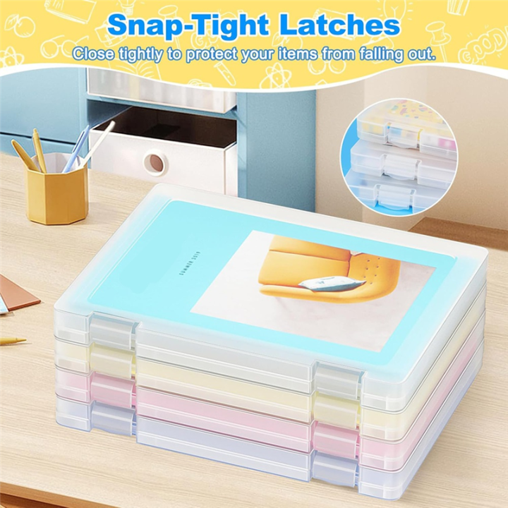4 Pack A4 File Box Paper Storage Rack Document Protector for Magazines ...