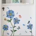 Blue Flower Butterfly Wall Sticker wall sticker for bedroom ( Hight 22 inch/ Width 30 inch ). 