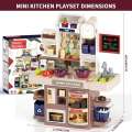 Kitchen Playset Toy with Realistic Steam and Lights, Smoge, Role Playing Game Pretend Food and Cooking Playset,37 PCS Mini Kitchen Accessories Set for 3 4 5 Years Old Girls Boys,.