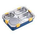Lunch Box for  Adults and Kids –4 Compartment Leak-Proof BPA Free Stainless Steel Lunch Box with Spoon, Tiffin Box for School, Lunch Box for Kids, Lunch Box for School & Office. 