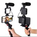 Remote Control Vlogging Video Making Kits Microphone LED Fill Light Mini Tripod Video Kit.