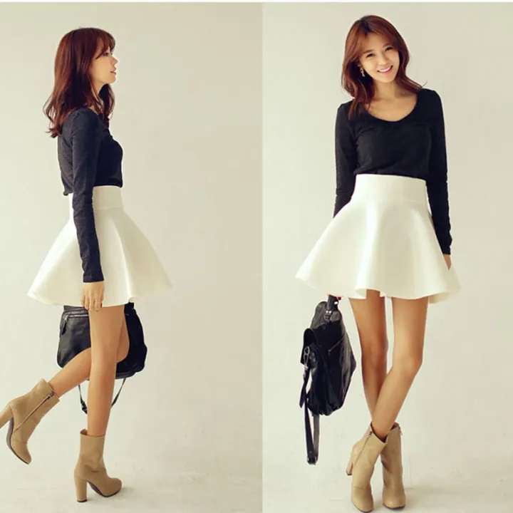 Cute%20Mini%20Skirts%20New%20Female%20Clothes%20Hot%20Women%20Korean%20Preppy%20Style%20Autumn%20Basic%20High%20Waist%20Black%20A%20Line%20Mini%20Skirt%20s%20-%20Image%204