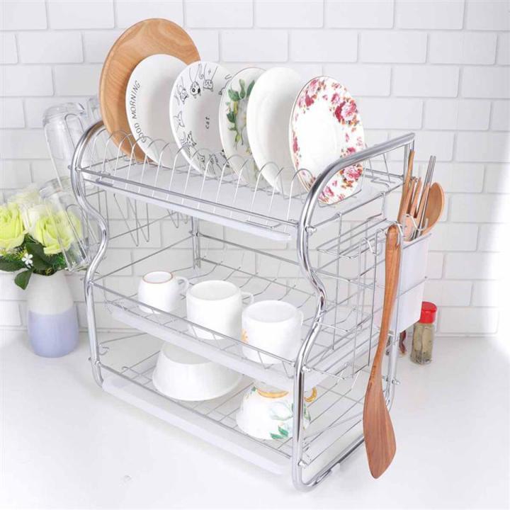 3 layer Wounder full kitchen new Dish Rack (silver color)