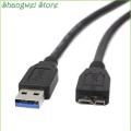 3FT USB 3.0 Cable/Cord for Seagate Goflex, Expansion Desktop External Hard Drive Super Speed 5Gbps A/Micro B Device,Black.