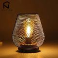 Nordic Metal Hollow Cage Candle Holder LED Lantern Battery Powered Cordless Lamp for Wedding Living Room Table Home Decor. 
