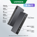 UGREEN USB C Docking Station for M1 / M2 MacBook, 9-in-1 Docking Station Dual Monitor 4K@60Hz, 2x HDMI, 2x DisplayPort, 100W PD for Laptop, 10Gbps USB-C & USB-A Data Ports, 1Gbps Ethernet.
