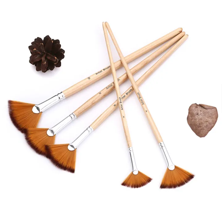 5%20PCS%20Fan%20Paint%20Brushes%20Oil%20Acrylic%20Paint%20Brushes%20Fan%20Brush%20for%20Painting%20Nylon%20Hair%20Watercolor%20Fan%20Brushes%20-%20Image%202