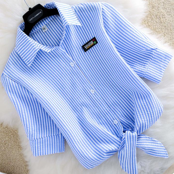 Chiffon%20Short-Sleeved%20Shirt%20for%20Female%20Students%20Stripe%20College%20Style%20Versatile%20Spring%20and%20Summer%20New%20plus%20Size%20Bow%20T%20T-shirt%20-%20Image%207