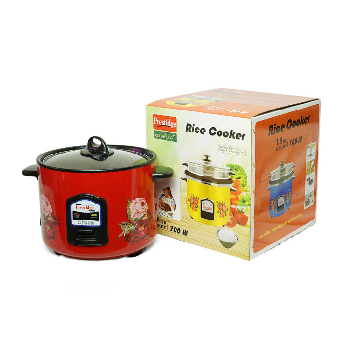 Prestige Rice Cooker Apple Duo Electric 1.8 Liter–Stainless Steel Body ...