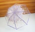Thickening Transparent Three Fold Rain Umbrella Japanese Cherry Blossom Plastic PVC Clear Falbala Umbrellas Women parapluie. 