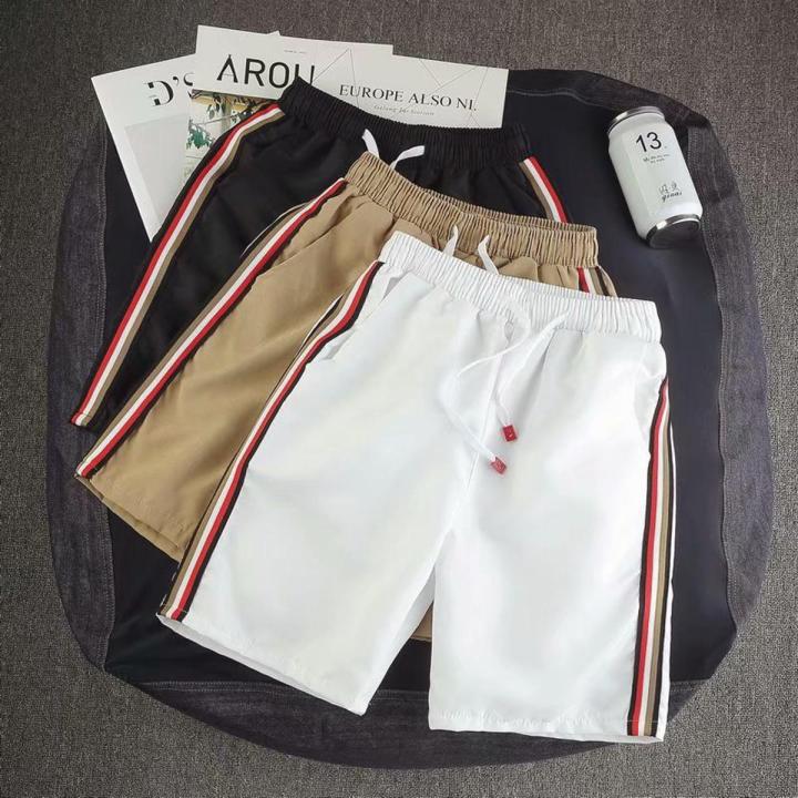 Factory Wholesale Mens Shorts Casual Mens Fashion Loose All Match Korean Sweat Sports Plain Stripe Shorts for Men and Women Comfortable Breath Beach Short Pants