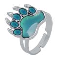 Bear Paw Dinosaur Polar Bear Mood Ring Change Colour Emotion Feeling Changeable Temperature Adjustable Ring Jewelry for Gift.