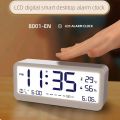 1pc Classic Digital Alarm Clock With LCD Large Time Display Temperature And Humidity In Living Room Bedroom (without Battery). 