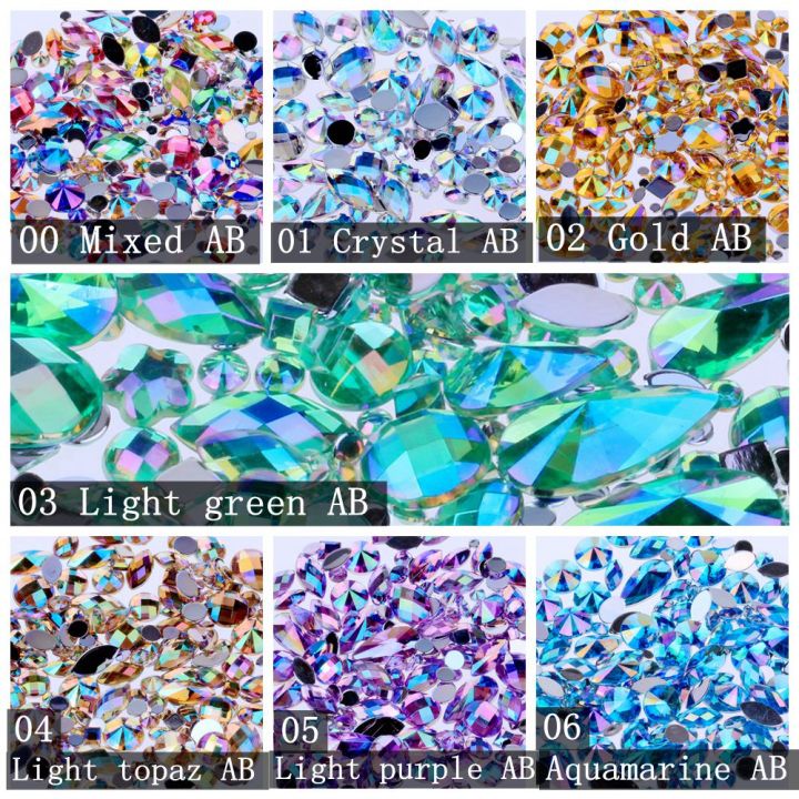 Mixed%20300pcs%20Crystal%20Clear%20AB%20Rhinestones%20DIY%20Non%20Hotfix%20Flatback%20Acrylic%20Nail%20Stones%20Gems%20For%203D%20Decorations%20-%20Image%204